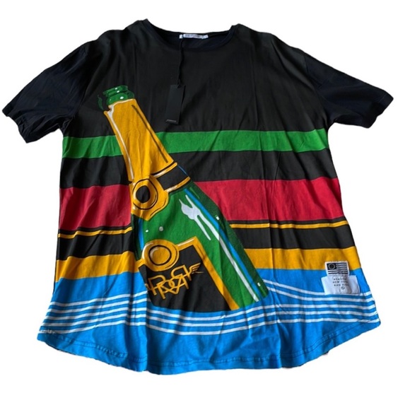 NWT Reason Men's Champagne Bottle Multicolor Short Sleeve T-Shirt - Picture 1 of 5